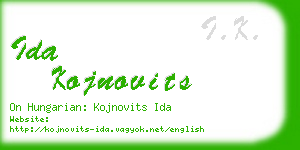 ida kojnovits business card